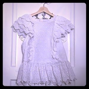 H&M Eyelet Flutter Sleeve Top